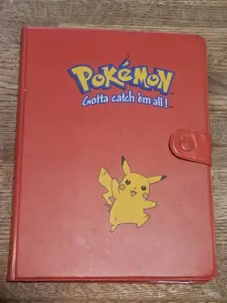 Vintage 1999 Pokemon Card Binder (Red, Pikachu) - Image 1