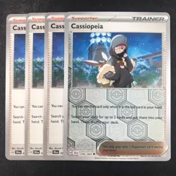 Pokemon TCG 4x Cassiopeia Shrouded Fable 56/64 Reverse Holo & Regular Playset NM - Image 1