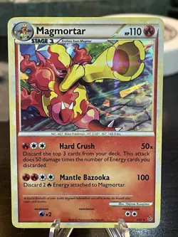 Pokemon Card Magmortar Unleashed Holo Rare Cracked Ice 2/95 LP/MP - Image 1