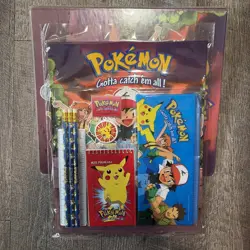 VTG 1999 Binder Folders Pencil Case Set 3 Ring Nintendo Pokemon Pikachu NEW - Image 5