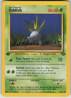 Pokemon TCG Oddish Common Jungle 58/64 - Image 1