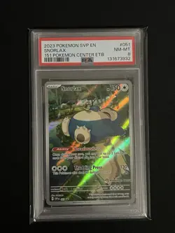 2023 POKEMON SVP 151 POKEMON CENTER ELITE TRAINER BOX PROMO #051 SNORLAX PSA 8 - Image 1