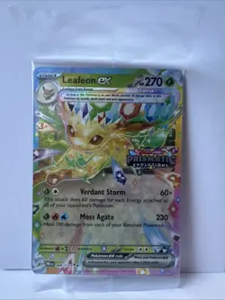 Pokemon TCG Prismatic Evolutions Leafeon EX Card 006/131 Stamped Sealed - Image 2