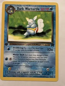 2000 POKEMON TEAM ROCKET DARK WARTORTLE 1ST EDITION MINT NEVER PLAYED - Image 1