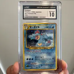 Pokemon Feraligatr No.160 Neo Premium File Japanese Holo Card CGC 10 W/swirl - Image 1