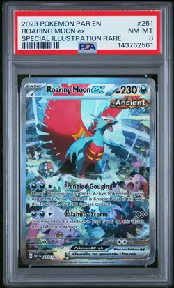 Roaring Moon EX 251/182 Special Illustration Rare Pokemon PSA 8 *561 - Image 1