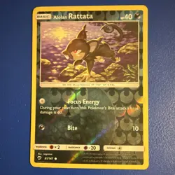 Pokemon Alolan Rattata 81/147 SM-Burning Shadows Basic HP40 10 Reverse Holo Com… - Image 1