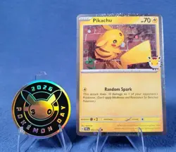 Pikachu 051/162 Pokemon Day 2026 Stamp Cosmos Holo Promo NM Mint 1 - Image 1