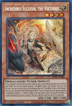 YUGIOH INCREDIBLE ECCLESIA, THE VIRTUOUS SECRET RARE 1ST EDITION NM MP22-EN188 - Image 1