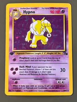 Hypno Fossil Holo 1st Edition 8/62 - Pokemon Card - NM - Image 1