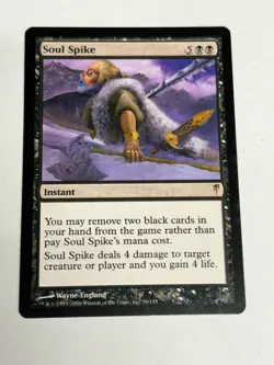 MTG Magic the Gathering Soul Spike (70/155) Coldsnap Black Rare LP - Image 2