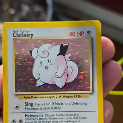 Pokemon TCG Clefairy Base Set 005/102 Holo Rare 40 HP 1999 - Image 2
