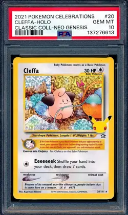 Cleffa 2021 Pokemon Celebrations #20 Neo Genesis Classic Collection Holo PSA 10 - Image 1