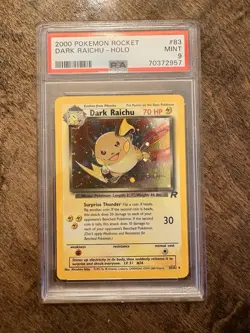 Pokemon Dark Raichu 83/82 Team Rocket Secret Rare Holo Unlimited PSA 9 - Image 1