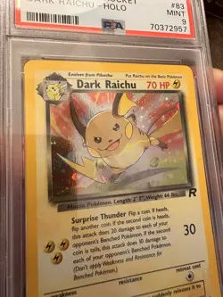 Pokemon Dark Raichu 83/82 Team Rocket Secret Rare Holo Unlimited PSA 9 - Image 3