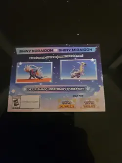 POKEMON SCARLET / VIOLET –SHINY MIRAIDON OR SHINY KORAIDON CODE CARD UNSCRATCHED - Image 1