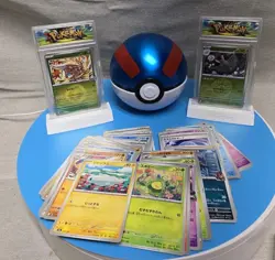 Pokemon TCG GREAT BALL Mt TIN E25, 50 Card Lot, W 2 SLABS And Stands, Japanese - Image 2