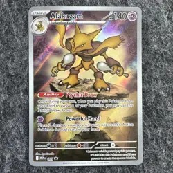 Pokemon TCG Alakazam Black Star Promo, Full Art 009, Mega Evolution, NM - Image 1