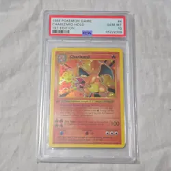 Pokemon Charizard 1st Edition Holo Base Set Shadowless PSA 10 004/102 - Image 1