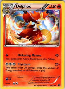 Delphox 13/124 XY - Fates Collide Pokemon TCG NM Holo - Image 1