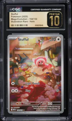 Pokemon TCG - Mega Evolution Stufful 154/132 (CGC Pristine 10) IR - Holo (2025) - Image 1