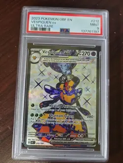 2023 Pokemon OBF EN #212/197 Vespiquen EX Ultra Rare PSA 9 - Image 1