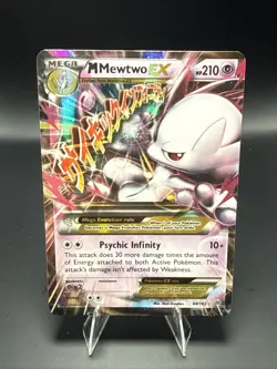 Pokemon M Mega Mewtwo EX Ultra Rare Holo TCG Card 64/162 - Image 1