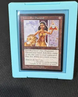 MTG Lion's Eye Diamond MP Mirage w/ Free Ice Blue Frame & Stand - Image 1