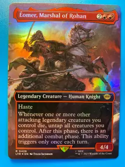 MTG 1x FOIL BORDERLESS Eomer, Marshal of Rohan 428 Lord of the Rings Magic x1 NM - Image 1
