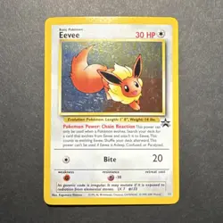 Pokemon Eevee 11/53 WOTC Promo Holo Basic HP30 English Pokemon TCG Card Stock - Image 1