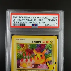 PSA 10 Birthday Pikachu 24 Pokemon Celebrations Holo Graded Card - Image 2