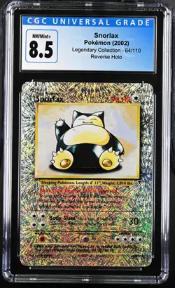 2002 POKEMON LEGENDARY COLLECTION #64 SNORLAX-REVERSE FOIL CGC 8.5 - Image 1