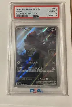 Pokemon Zorua Illustration Rare Holo Sv: Shrouded Fable 075/064 Basic EN PSA 10 - Image 1