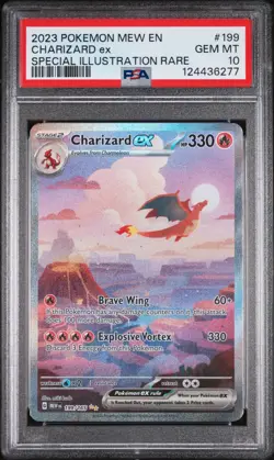 2023 POKEMON MEW EN-151 SPECIAL ILLUSTRATION RARE #199 CHARIZARD EX PSA 10 - Image 1