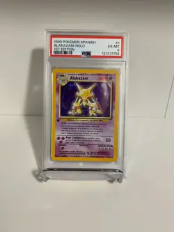 Pokemon TCG Alakazam Holo Rare Spanish 1st Edition Base Set 1/102 - Image 3