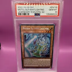 Yu-Gi-Oh! | PSA 10 Mystical Elf White Lightning LDS3-EN135 | Secret Rare Pop 15 - Image 1