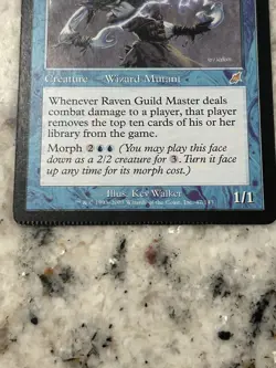Mtg Crimped Card Magic the Gathering Crimped Rare Card Raven Guild Master - Image 2