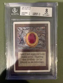 Magic the Gathering MTG Mox Ruby Unlimited Card BGS 8.0 - Image 1