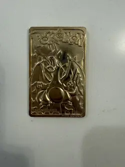 1999 NINTENDO CHARIZARD LIMITED EDITION 23K GOLD PLATED TRADING CARD Collectors - Image 1