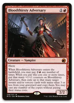 Bloodthirsty Adversary #129 (NM) Midnight Hunt MID Magic MTG - Image 1