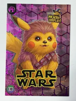 Star Wars (Pikachu) #E10 Purple Holo Box Hit Electric Pikachu Cosplay Pokemon - Image 1