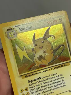 1999 vintage Raichu 14/62 pokemon Fossil Holo rare original - Image 3