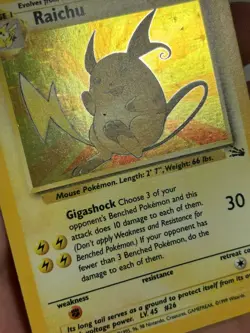 1999 vintage Raichu 14/62 pokemon Fossil Holo rare original - Image 5