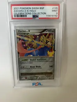 PSA 9 2021 Pokemon Swsh 135 Black Star Promo Zacian Lv.X-Holo Celebrations Mint - Image 2