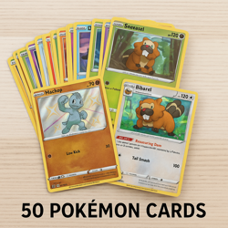 🔥50 Pokemon Cards Lot – Commons & Uncommons + 2 rev/Holos – No Duplicate - Image 1