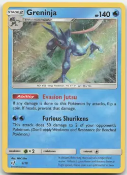 Greninja 9/18 Detective Pikachu Pokemon Card LP - Image 1