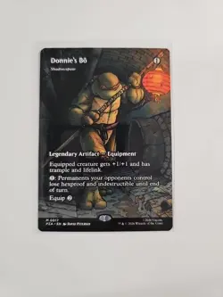 MTG Donnie's Bo Shadowspear PZA 0017 FOIL Borderless Mythic TMNT NM - Image 1
