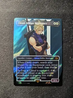 MTG Cloud, Midgar Mercenary #0520 (Borderless)(Surge Foil) Final Fantasy Foil NM - Image 1