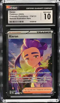2025 Pokemon Prismatic Evolutions Kieran #174/131 CGC 10 💎 - Image 1