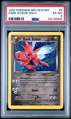 2002 POKEMON NEO DESTINY #9 DARK SCIZOR-HOLO PSA 6 - Image 1